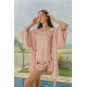 Ensemble Pyjama Femme 4 Pièces en Satin de Soie