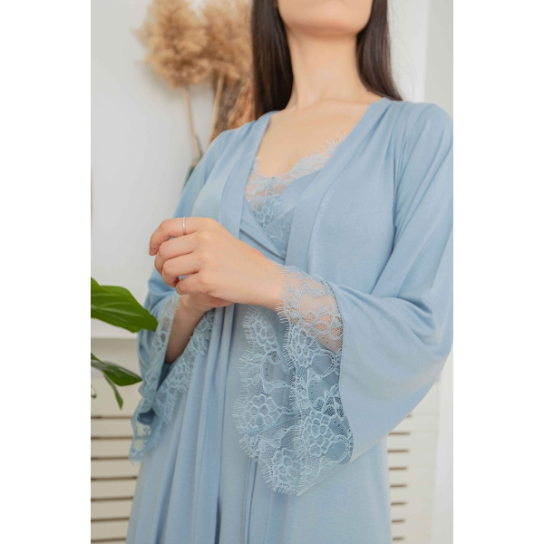 Parure en Coton Viscose 2 Pièces - Nuisette et Kimono