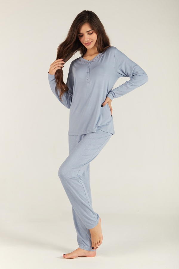 Pyjama Maternité 3 Pièces Femme - Kimono, Pantalon & Pull