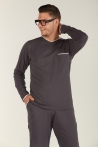 Pyjama Homme en Coton avec Bordures Contrastées - T-shirt & Pantalon